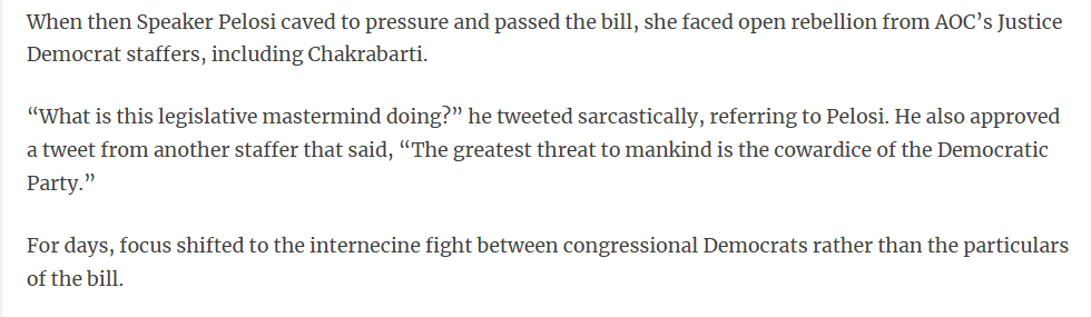 TheOddPost's tweet photo. People have noticed that AOC has not endorsed Chakrabarti even though he ran her victorious campaign. 

An episode from back in 2019 may explain it. https://t.co/UOV8T1N2NG