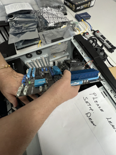 cftb_official's tweet photo. Work in progress! 💻🔧 
 Our volunteer Dean is working on a motherboard setup and creating a step-by-step checklist to help make the process easier and more efficient for future builds. A lot of behind-the-scenes work goes into testing, rebuilding, and preparing the computers! https://t.co/X7Jf96tgV9