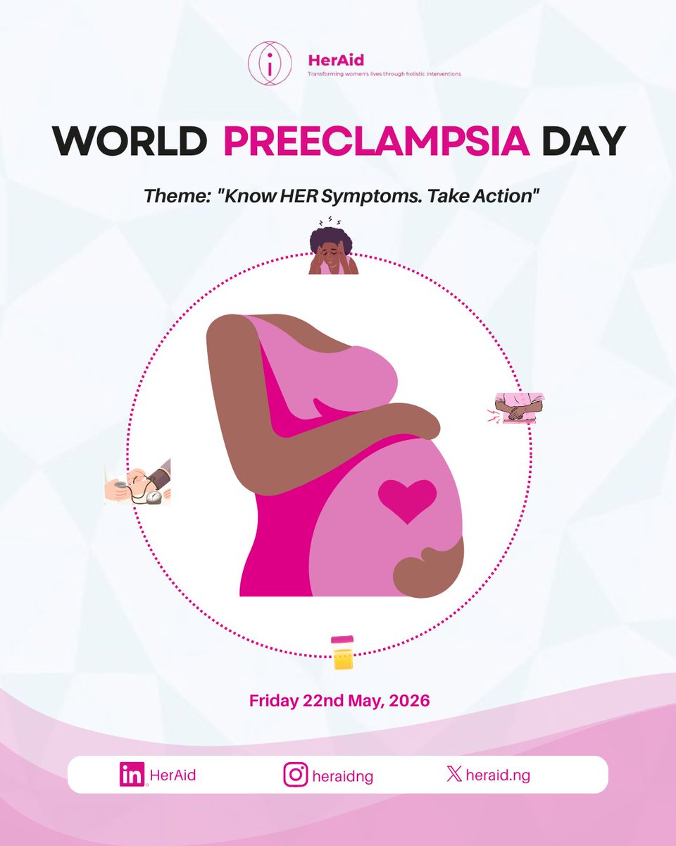 heraidng's tweet photo. On this World Preeclampsia Day, themed “Know HER Symptoms. Take Action,” we at HerAid are raising awareness on the warning signs of preeclampsia in pregnancy.

Remember HER:
H – Hypertension
E – Edema
R – Right upper abdominal pain

Early detection and intervention saves lives! https://t.co/YRu7fBgUJA