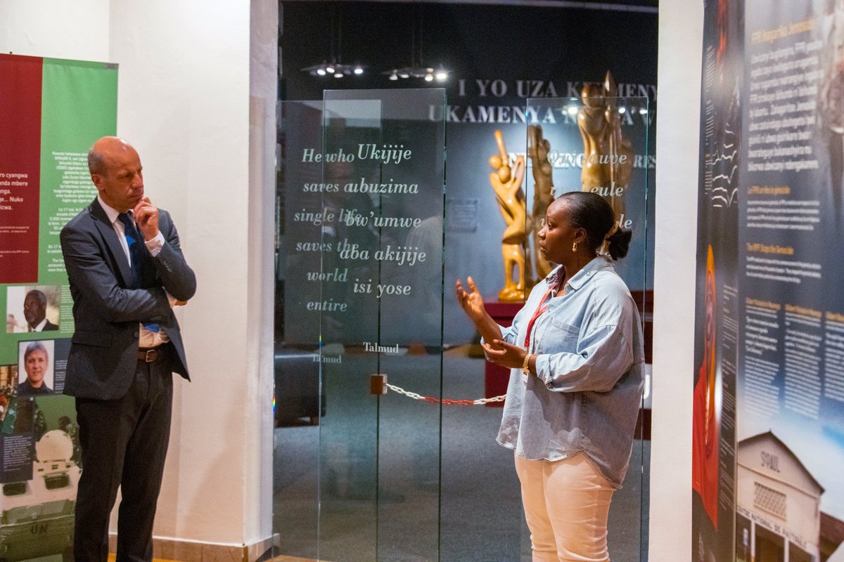 Kigali_Memorial's tweet photo. Welcomed Mr. Philipp Knill, Commissioner for Africa at the German Federal Ministry of Economic Cooperation and Development, and Mr. Manuel Muller, Africa Director at the Federal Foreign Office, who visited to pay their respects to the victims of the Genocide against the Tutsi and deepen their understanding of its history through a guided tour of memorial exhibits.