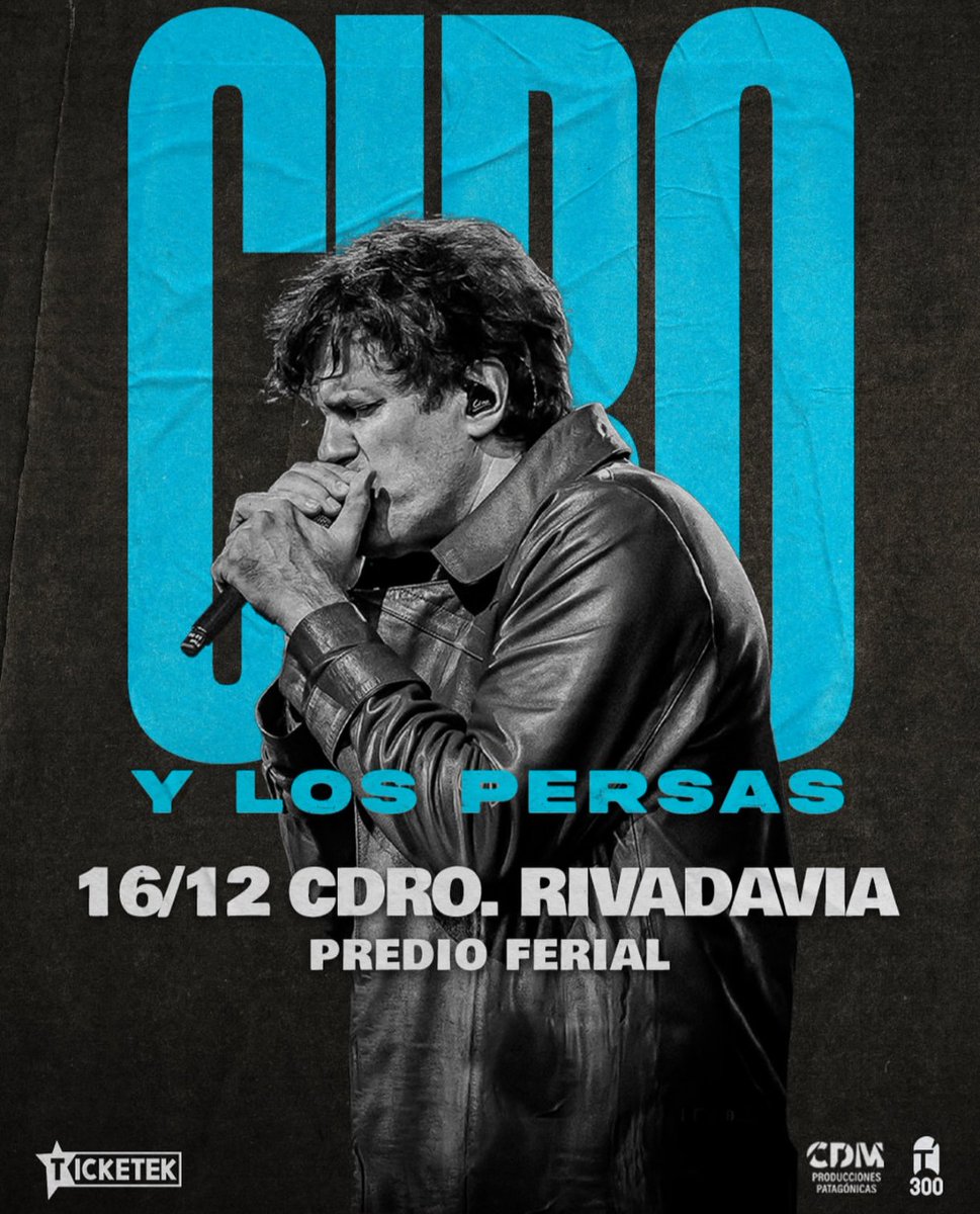 Kitoscai87's tweet photo. ¡Tenemos nuevas fechas para la gira 2026 de Ciro y Los Persas! 
La banda el día de hoy anuncio dos nuevas fechas para Diciembre donde tocaran en los siguientes lugares:

- 12/12: Arena Maipú (Mendoza)

- 16/12: Predio Ferial (Comodoro Rivadavia) https://t.co/Oiu6MPub8u