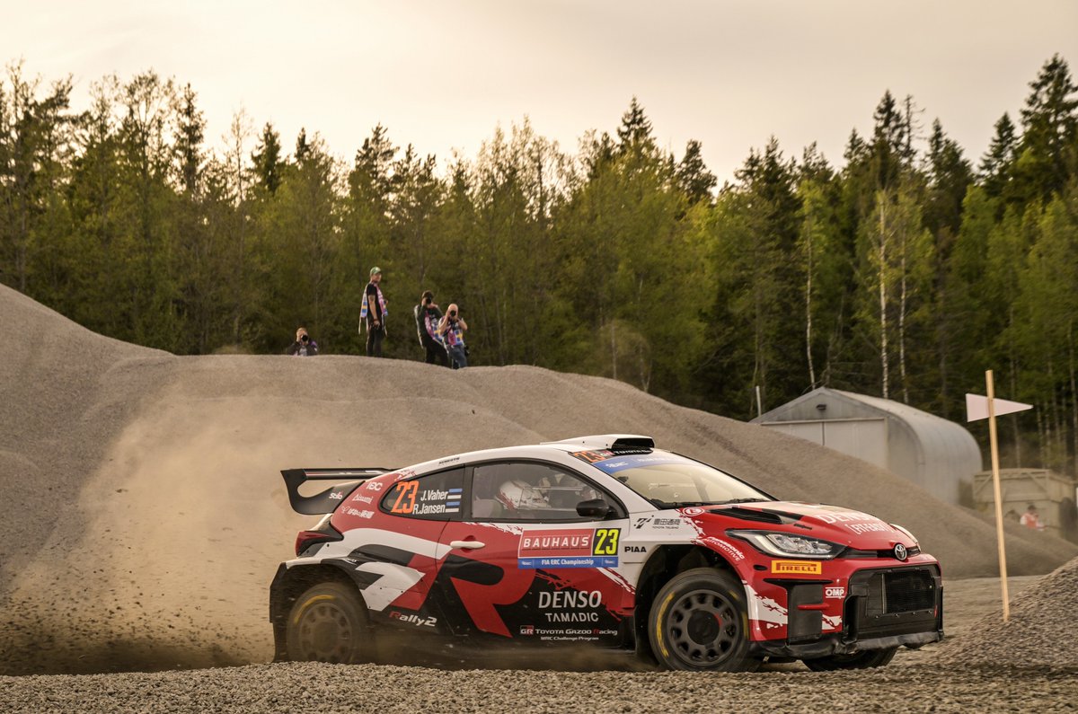 TGR_WRC_NextGen's tweet photo. Fastest in qualifying and fastest in SS1 🚀 

A strong start for Jaspar at @FIAERC Scandinavia 💪

#ToyotaGAZOORacing #ChallengeProgram #FIAERC #ERCRoyalRally https://t.co/bEUzsMOwQh