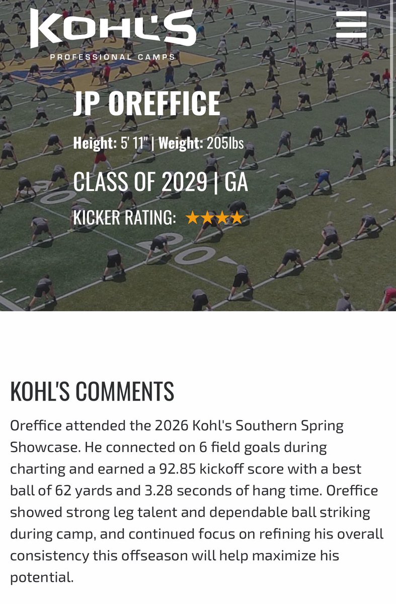 JPoreffice's tweet photo. thank you @KohlsKicking for the 4 star ranking! excited to keep progressing and work up the ladder!
@CarsonAdams70 https://t.co/bQm7PiwQkh