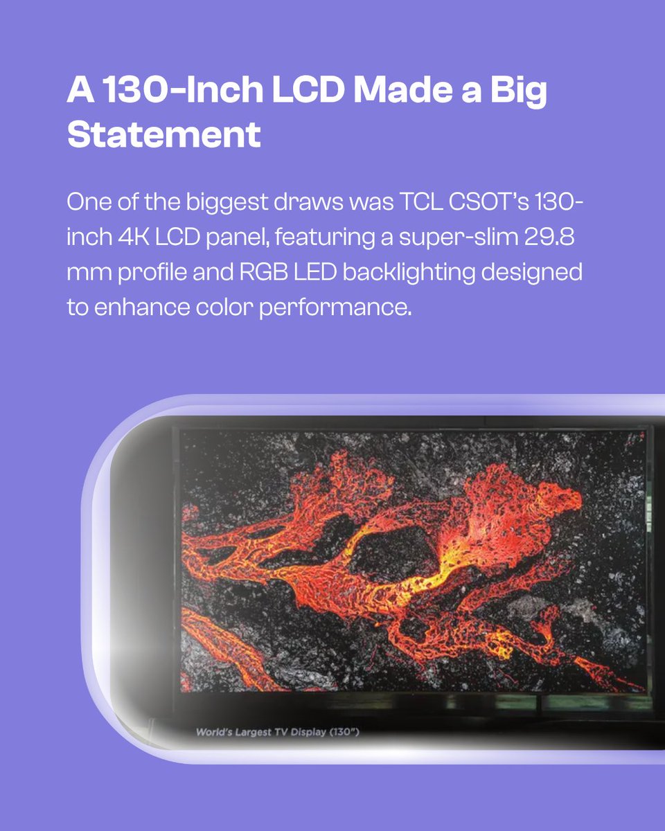 DisplayWeekSID's tweet photo. At SID Display Week 2026, TCL CSOT showcased a lineup of high-end LCD and OLED panels that point to where premium display technology may be headed next.

Read more at @Vincent_Teoh:  https://t.co/w3vMC9YjRp

#OLED #DisplayTechnology #LCD #TCL https://t.co/VqDCbH5v2q