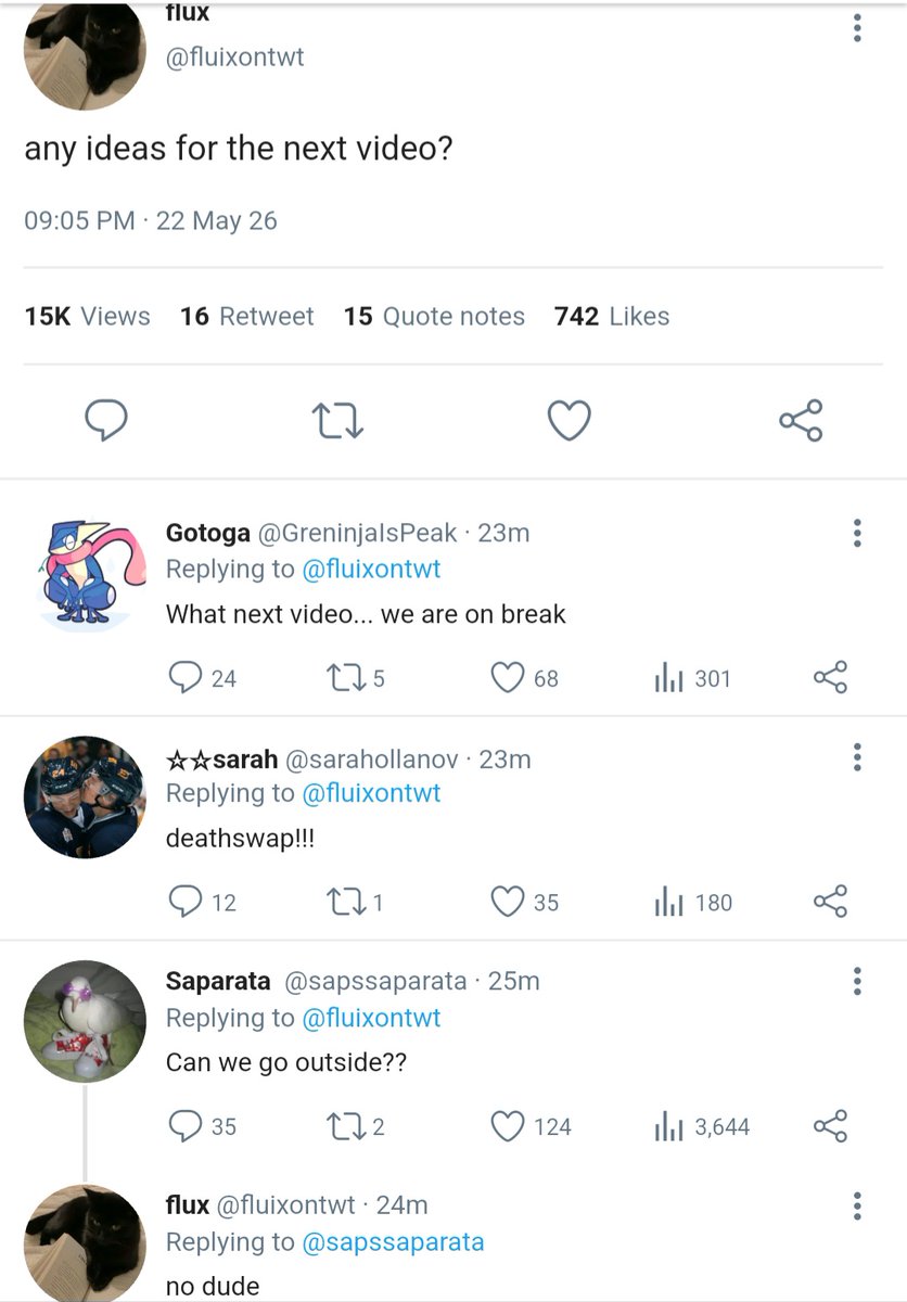 pplareweird's tweet photo. erm fluxarata socmed concept? in which flx is a semi popular mcyt who gets recognition after a tiktok blows up that makes him and saps to queerbait for views? idk guys https://t.co/iLgaLNCaBv