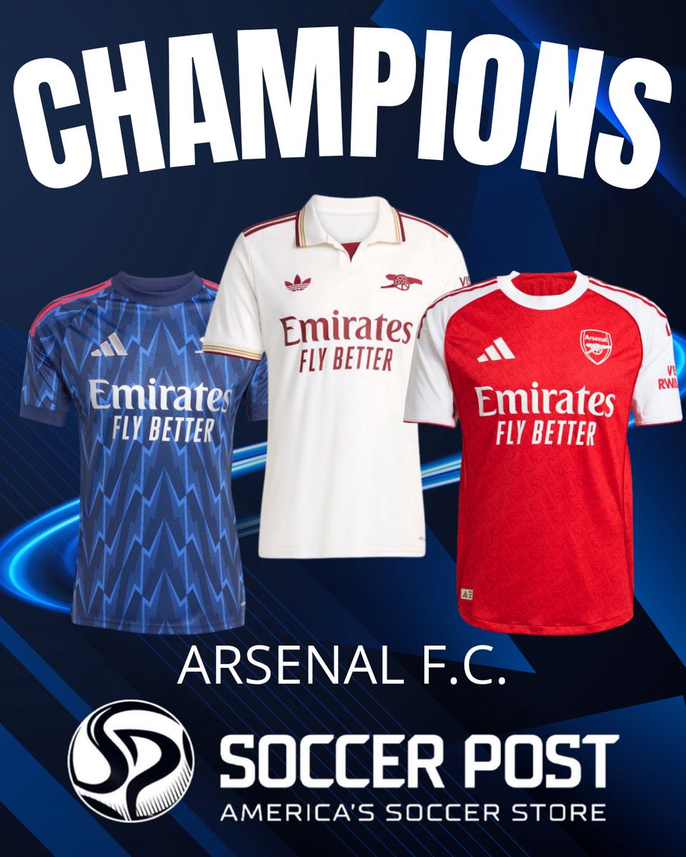 soccerpostfres's tweet photo. Get the gear before Championship Sunday and the Champions League Final. Find all 3 2025-26 Arsenal kits this weekend at Soccer Post.

We will be closed on Monday for Memorial Day.

6929 N. Willow Ave. STE 109 #Fresno, CA https://t.co/QYeKba0unD