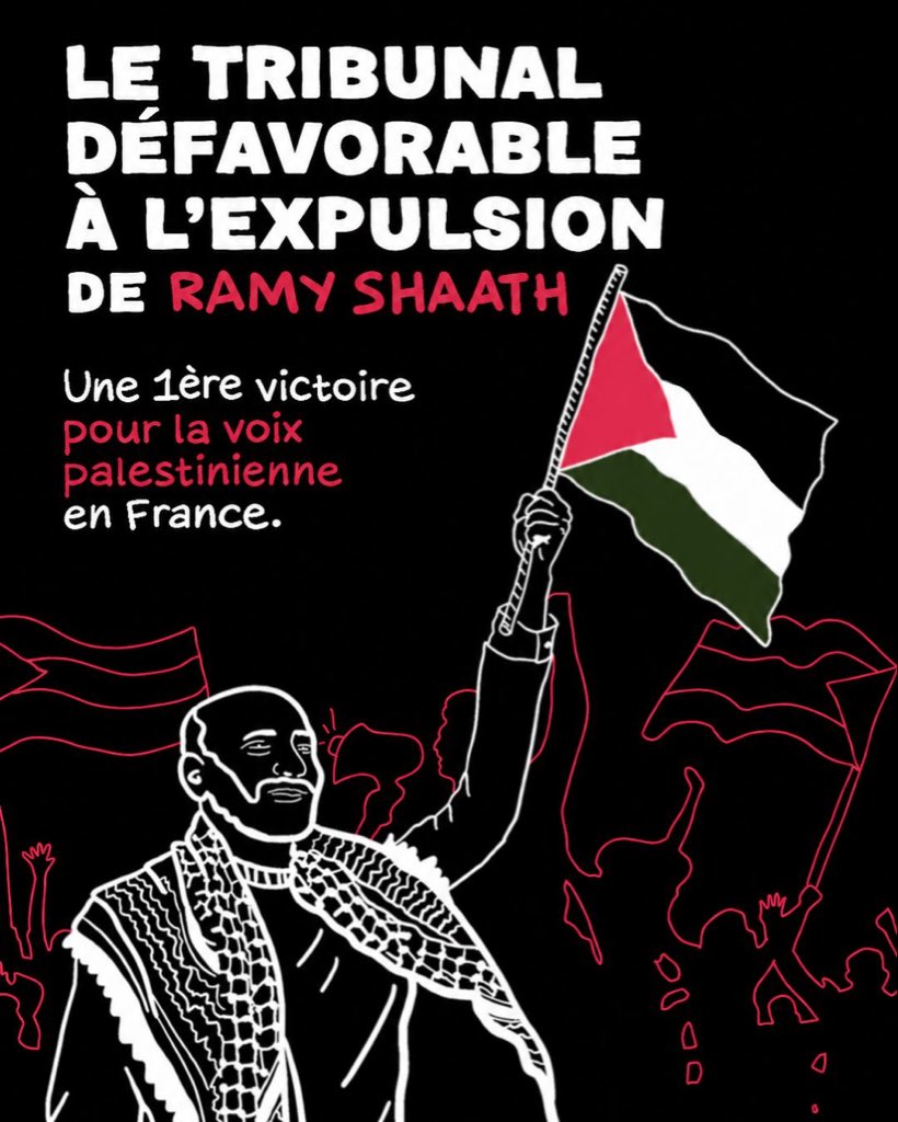 FreeRamyShaath2's tweet photo. Notre communiqué suite à la décision de la commission des expulsions rendue hier. Elle émet un avis défavorable à la décision d'expulsion émise par la préfecture des Hauts de Seine. C'est une première victoire. https://t.co/Dl96cdiz3q