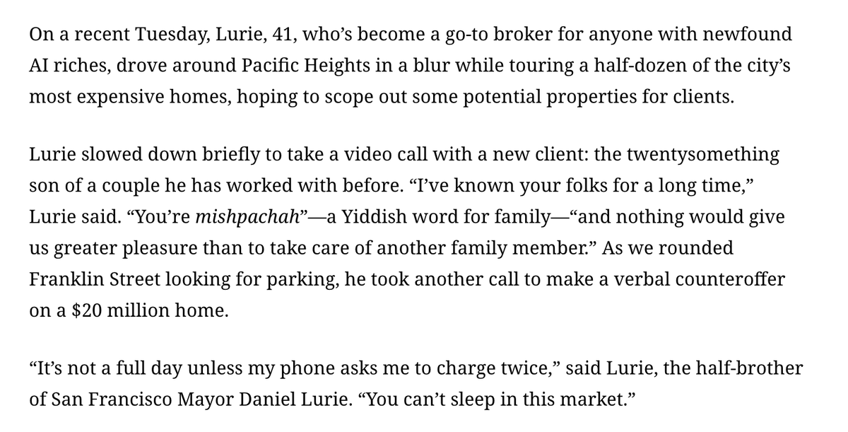 emrosenberg's tweet photo. This week, I profiled Alexander Lurie — real estate agent at the center of SF's crazed housing rush right now, and @DanielLurie's brother 

via @theinformation 
https://t.co/DkB4r31NFQ https://t.co/0GZWOzYm0J