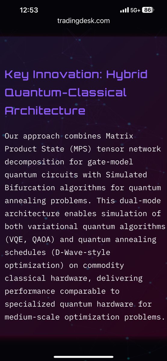 magicalindustri's tweet photo. QUANTUM ANNEALING DIGITAL TWIN &amp; AMAZON OPTIONS TRADING
High-Qubit Classical Simulation + Quantum-Enhanced Strateg
Building a production-ready D-Wave Advantage 2 digital twin on 64GB RAM classical hardware
and leveraging quantum-methods for superior Amazon stock options trading https://t.co/j83gjZZSIG