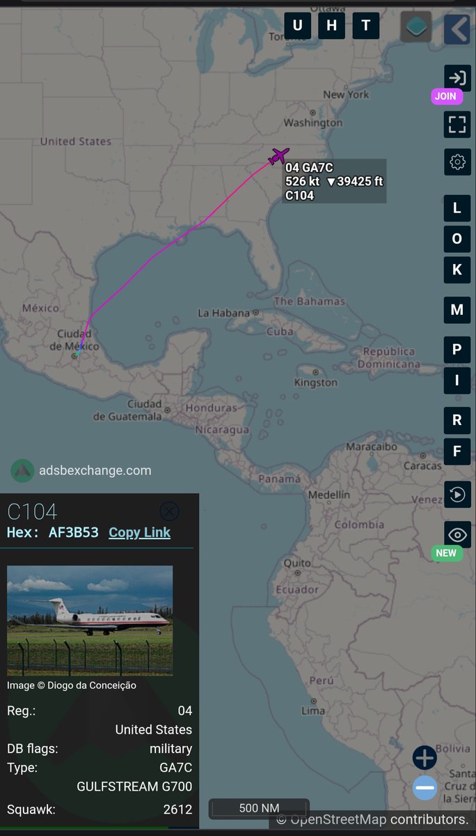 Borrowed7Time's tweet photo. USCG G700 reg. 04 #AF3B53 as C104 returning to KDCA from Mexico City. Aircraft arrived 21 May with DHSSEC Markwayne Mullin, who met with Pres. Claudia Sheinbaum.
@sipjack1776 @All_Source_News @natsecboogie @DorisGomora @LadyAstroJet https://t.co/1s6Z6vLIAH