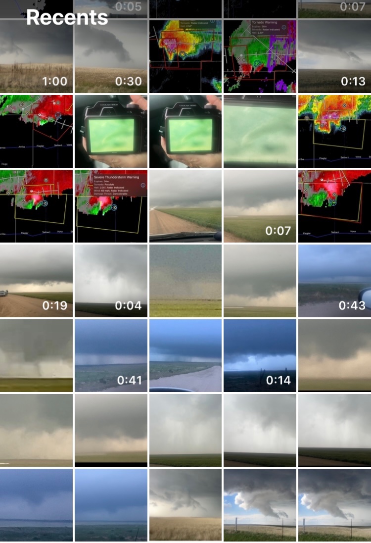 severewxupdates's tweet photo. 5/21/26.. long tracked tornadic supercell from Deer Trail to Burlington Colorado. Hours of funnels, short lived tornadoes, large hail. Collage by Jony H https://t.co/jRsnsgfYIq