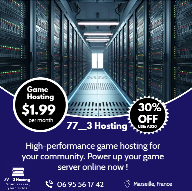77__3Hosting's tweet photo. ⚡ Your server, your rules. ⚡

Stop lagging, start leading. Get high-performance gaming servers and domains built for ultimate control. 🎮🔥

Use code AD30 at checkout for 30% OFF! 📍 From Marseille with power.
👉 https://t.co/5iBueMYfjJ

#GameHosting #GameServers #Gaming https://t.co/FmyaL1DYvn