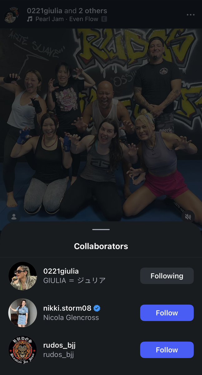 PChono97's tweet photo. @esyntial0122 @Rku6M4 She just hasn’t accepted the “collaborator/coauthor of posts” thing yet instagram does with posts to where it can appear on her page. Hence why her user ain’t up top. Normally she does with WWE posts, and it’s the same with the dojo posts from the Rudos’ page. https://t.co/yF9un8uOMG