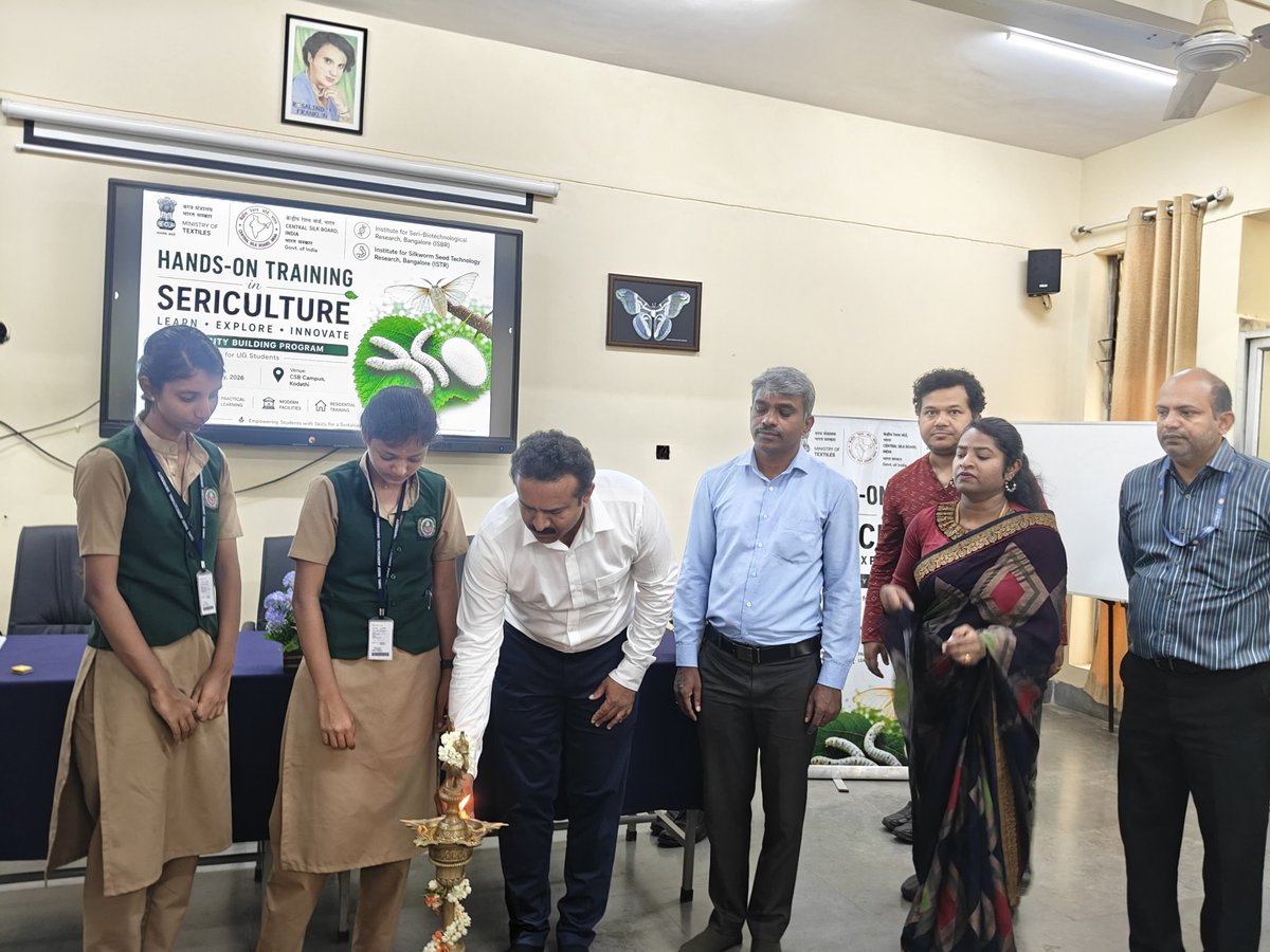 CSBISBR's tweet photo. From cocoons to creativity-today we proudly inaugurated the Hands-on Training in Sericulture at CSB campus, Kodathi, Bangalore.
A journey where young minds will explore the science, innovation, and sustainability behind silk. Excited to shape future changemakers beyond classrooms https://t.co/NIO3SHdlc3