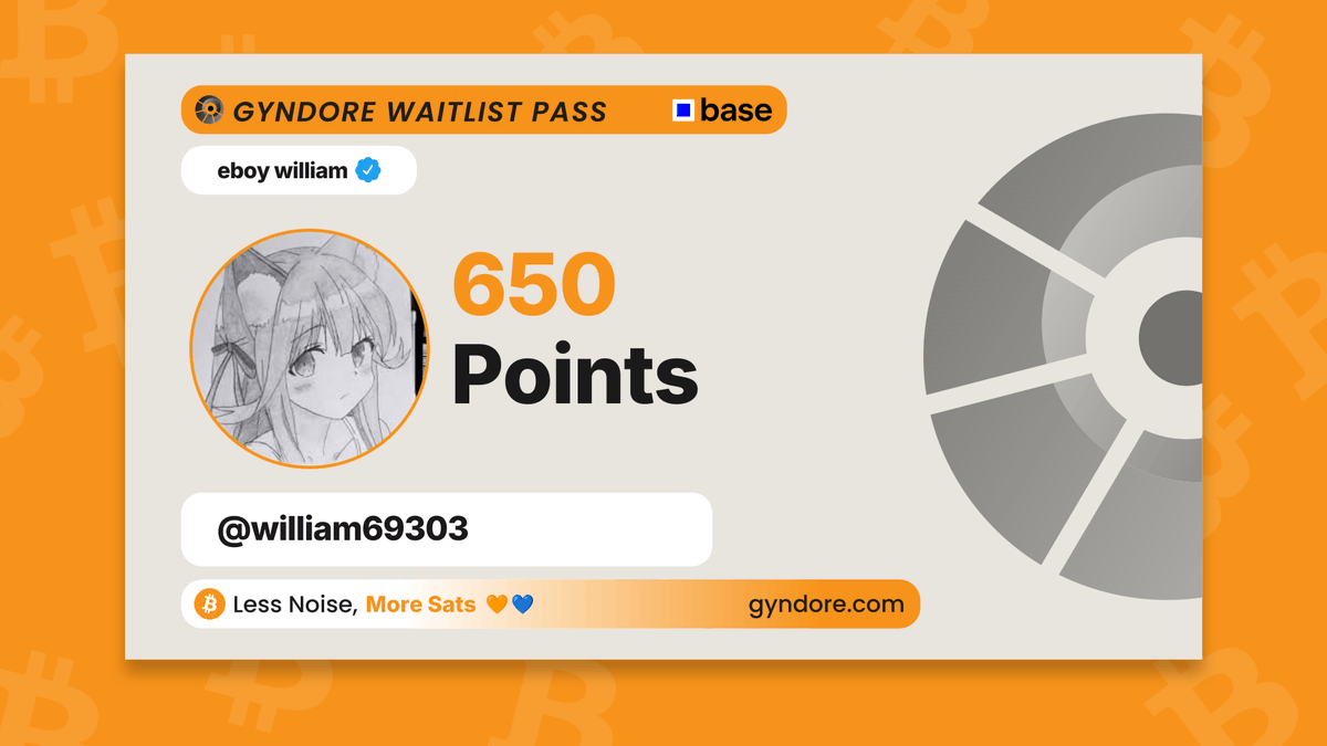 william69303's tweet photo. Secured my spot on the @Gyndore waitlist.

Already stacking. It pays to be early.

Join now &amp; claim your points → https://t.co/KLbiPl6fcO https://t.co/LC1JFHTCmo