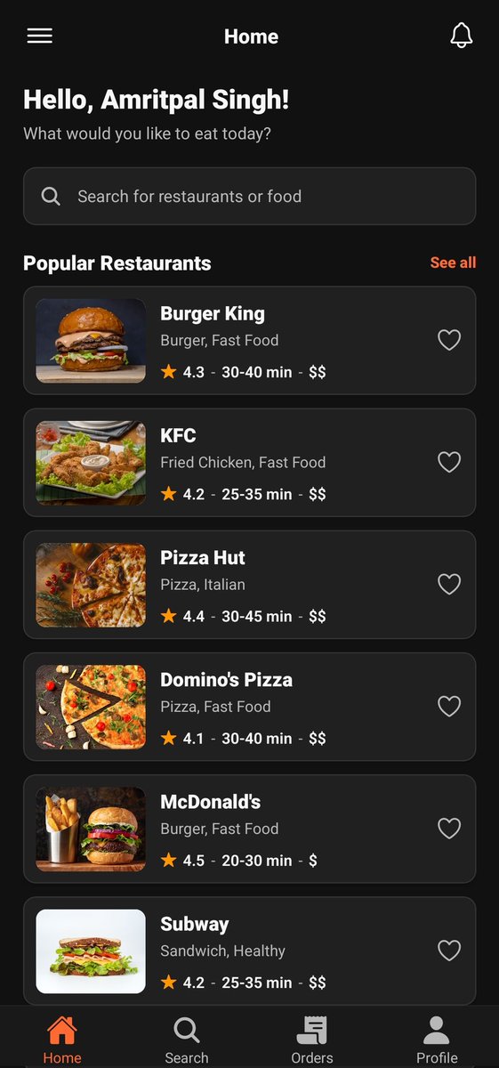 Amritpal29x's tweet photo. Completed the Food Dilevery App UI Assignment by @surajtwt_ https://t.co/DNy07tH7KM