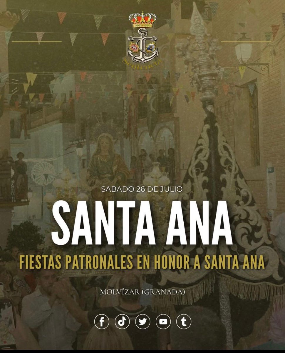 BandaSentencia's tweet photo. 🎼 𝑪𝑶𝑴𝑼𝑵𝑰𝑪𝑨𝑫𝑶 𝑶𝑭𝑰𝑪𝑰𝑨𝑳 🎺🥁

En el día de hoy, tenemos el placer de informar,de que nuestra banda, volverá a acompañar musicalmente a Santa Ana,Patrona de Molvizar, otro año durante su salida procesional por las calles de su pueblo,el próximo domingo, 26 de Julio. https://t.co/SD3pKP1edE