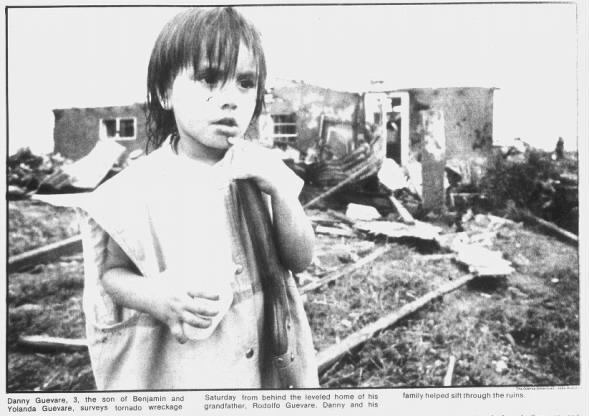 tornado_talk's tweet photo. Saragosa, TX F4 #Tornado – May 22, 1987!

This violent multiple-vortex tornado traveled only 3 miles, but destroyed more than 85% of the community.

There were 30 fatalities and 121 injuries. Twenty-two people died in Saragosa Hall during a Head Start graduation ceremony for four-year-olds. Most were parents or grandparents. None of the Head Start children died.

Storm Data documented F3/F4 damage, more than 100 snapped power and telephone poles, and vehicles thrown through structures, some up to 500 feet.

https://t.co/JAiJHtpVWd #txwx #OTD #tornadohistory