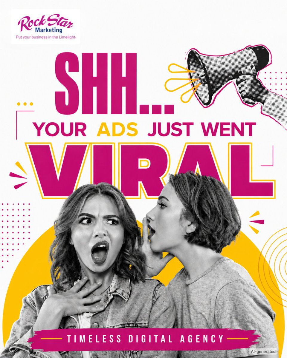 RockStarMRY's tweet photo. 📣 Viral Ads. Real Results. 

The right marketing gets noticed, shared, and remembered. At Rock Star Marketing, we craft content and ad strategies that make your business stand out. 🌟

💻 https://t.co/thB6jvfQJ9
.
#ViralMarketing #DigitalMarketing https://t.co/6l0xucEXKz