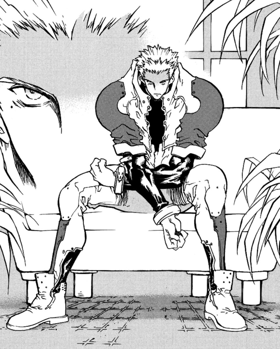 Vashsthighs's tweet photo. Millions Knives is a misogynistic king who hired an entirely lgbtq+ gang of assassins to torture his amputee twin brother

He has a non binary lover with DID

He will out woke you
He will he will out conservative you
He’s undefeatable 
He’s never won a single fight https://t.co/2Em0bmgEHX