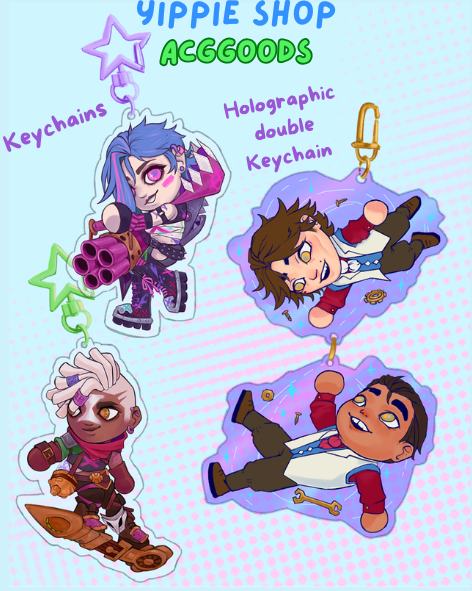 GabiiWka's tweet photo. New keychains and buttons are available on the ACGGoods shop!!

I still planning to make more pride buttons with other characters and flags for pride month 

#Jayvik #Arcane https://t.co/6TZ0KHAw7S