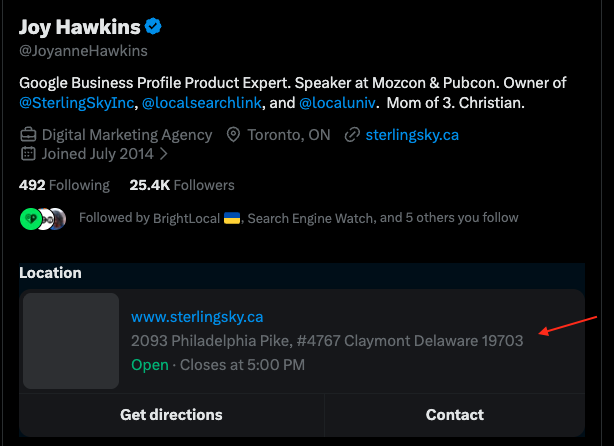 JohnSEOBerries's tweet photo. @JoyanneHawkins @theshortseo Why would anyone need to Get directions to a mailing address? 🤔 It's a mystery! https://t.co/gcy7SSZEzX