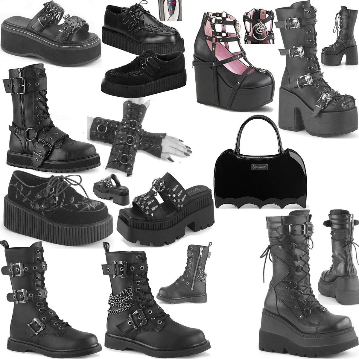 IpsoFactoStore's tweet photo. Just in at Ipso Facto are new Demonia shoes, boots, accessories for men and women. Shop our website at https://t.co/sPu6bVlI6o and our So Cal boutique at 517 N. Harbor Blvd. Fullerton. 
Open daily. Since 1989. See you soon.
#demoniashoes #gothic https://t.co/dVv7qsxBpp