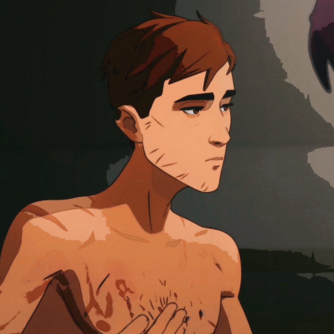 MECHADISPATCH's tweet photo. ⠀
 
silently  examining  himself  in  the  mirror,
digits  tracing  over  the  endless  array  of
scars  encompassing  his  entire  frame.

a  few  are  unfamiliar  to  him,  unable  to
recall  the  details  of  what  occurred  for
them  to  now  riddle  his  physique.

⠀ https://t.co/Gz8gey2LHR