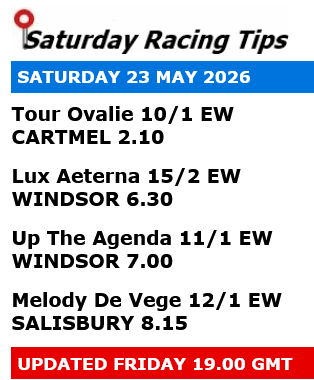 RamtipsRacing's tweet photo. Free racing tips for Saturday 23 May 2026 https://t.co/6Sej4f6cuy