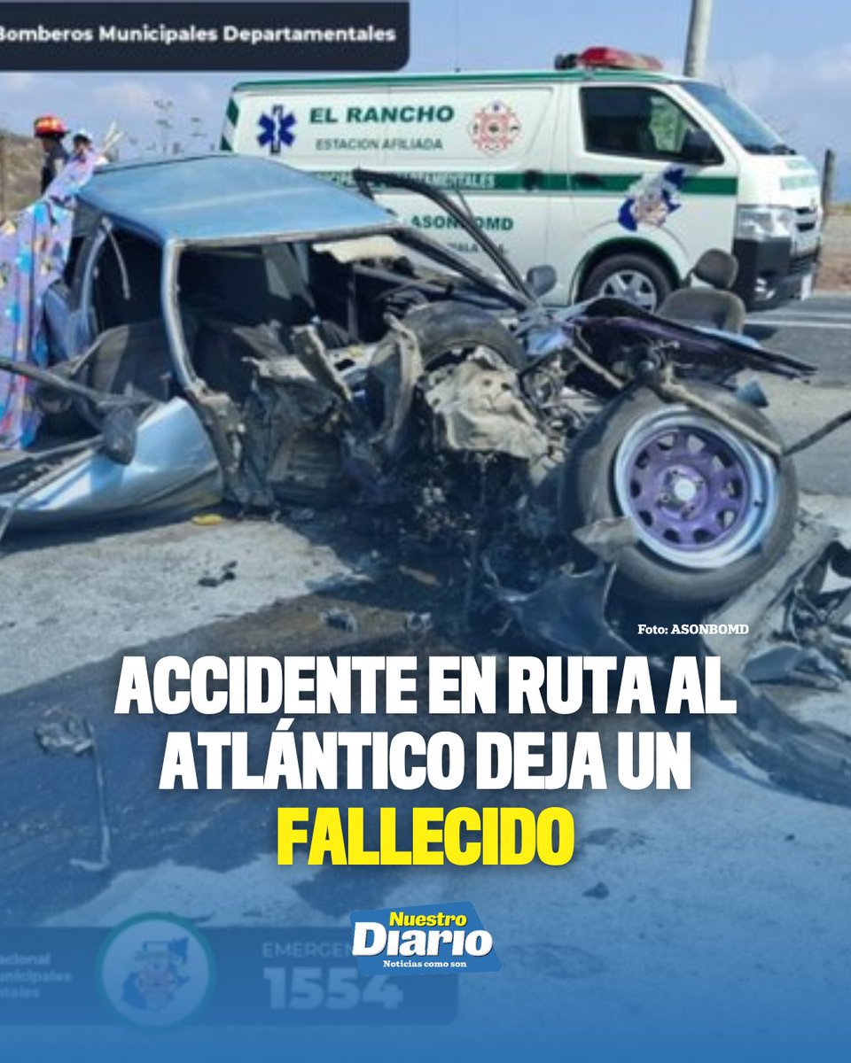 🚨 ACCIDENTE EN RUTA AL ATLÁNTICO DEJA UN FALLECIDO 🚨 Una colisión entre ...