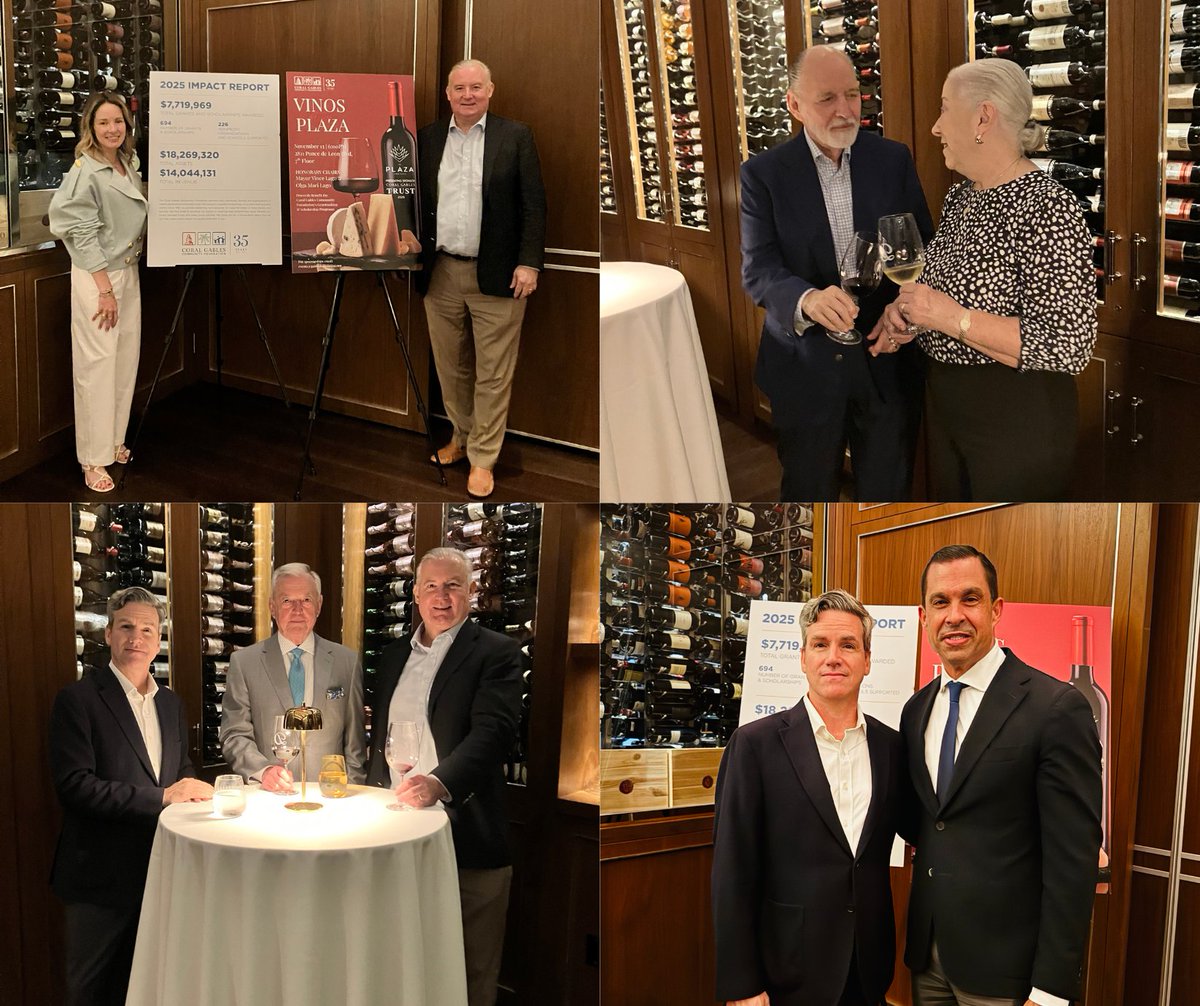 CGTrust's tweet photo. We are thrilled to be the presenting sponsor for the Vinos at the Plaza Wine Auction benefiting the @gablesfoundation Scholarship Fund. This wonderful event kicked off on Tuesday with a cocktail reception for the co-hosts within the wine cellar walls of @danielsmiami . https://t.co/cKGeiU7Cao