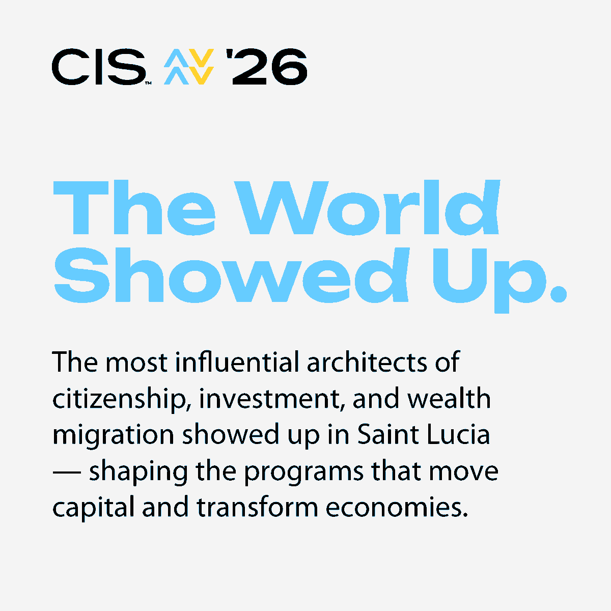 cbisummit's tweet photo. We said it would be our boldest summit yet. Saint Lucia, May 6–9, made good on that promise!
Swipe through for the highlights.

#CIS26 #GlobalCapital #InvestmentMigration #SaintLucia https://t.co/ddc2Ip3B2F