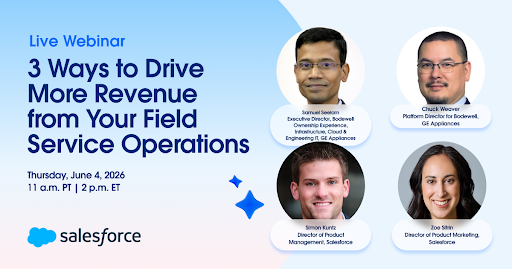 ServiceCloud's tweet photo. More field service visits don't mean more revenue. More context does. 🛠️

69% of service leaders say revenue targets went up this year. But most field service orgs are still running reactive maintenance — close the ticket, miss the upsell, miss the renewal, miss the proactive flag that keeps the contract alive.

@GEAppliancesCo changed that by connecting asset health data to customer context. 

GE Appliance leaders join @salesforce Field Service and Operations experts on June 4 to walk through how.

Register today: https://t.co/Af4lOZY1MM