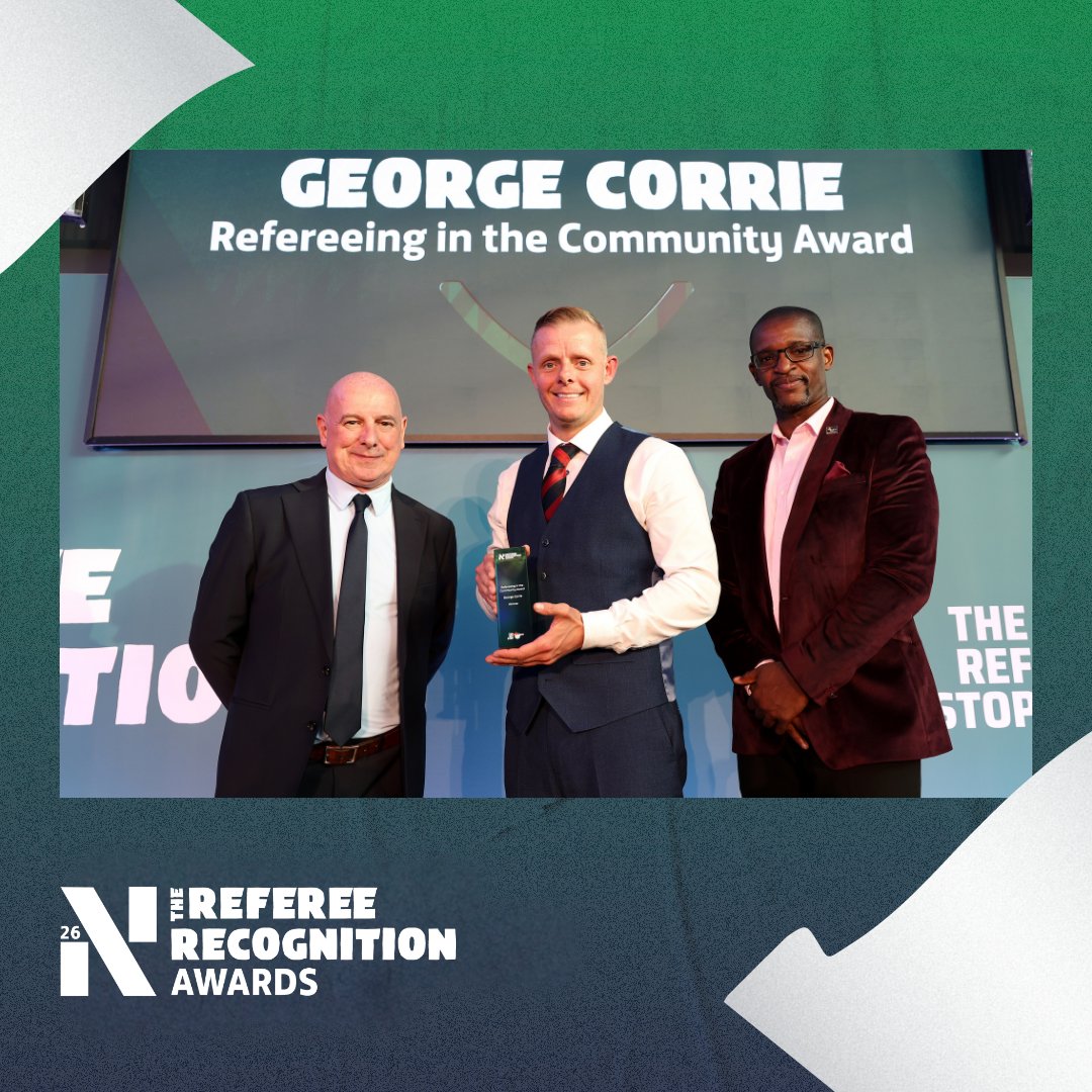 FARefereeing's tweet photo. @TheRefStop @KentFA 𝙍𝙀𝙁𝙀𝙍𝙀𝙀𝙄𝙉𝙂 𝙄𝙉 𝙏𝙃𝙀 𝘾𝙊𝙈𝙈𝙐𝙉𝙄𝙏𝙔 🏅

𝐆𝐞𝐨𝐫𝐠𝐞 𝐂𝐨𝐫𝐫𝐢𝐞

@Liverpool_CFA referee supporting and inspiring referees at all levels with his coaching, mentoring and CPD work ⚽

#RefereeRecognitionAwards2026 powered by @TheRefStop https://t.co/S6oE3UvFE3