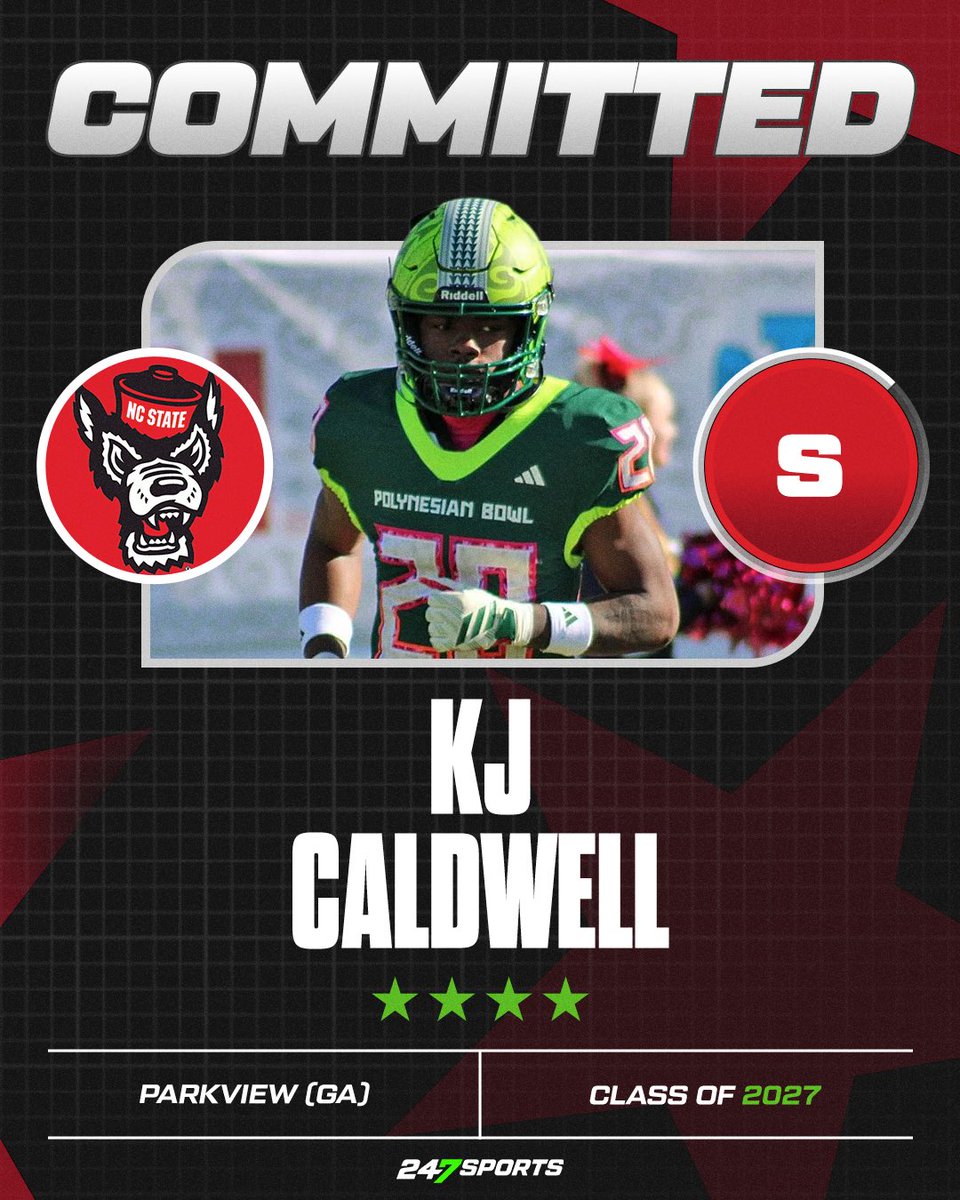benjaminwolk's tweet photo. 🐺 COMMIT ALERT 🐺

Parkview (Ga.) safety KJ Caldwell commit to NC State, he tells @247Sports. The Wolfpack land the nation’s No. 5 safety. 

Caldwell on the choice: “They’ve been consistent since my sophomore year.”

VIP: https://t.co/Hj1mEAnIXu https://t.co/JBo2yWPfy7