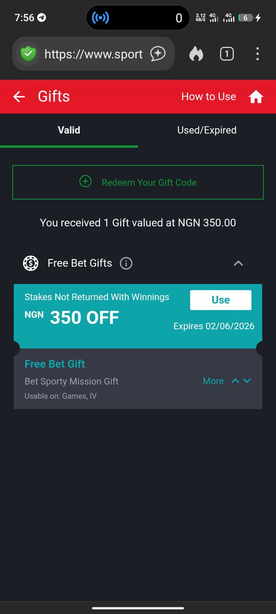 Michael583636's tweet photo. @Megzy_Tips Please why sporty no allow me to bet with this gift? Any solution https://t.co/V6yZe6NGQB
