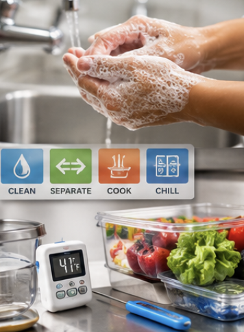 FoodSafetyClass's tweet photo. 🧼🌡️ Safe food starts with good habits

Wash hands, keep foods separated, cook to safe temperatures, and chill properly to help protect the people you serve ✨

#FoodSafety #FoodSafetyConnection #KitchenSafety #FoodSafetyMatters #HealthyHabits #Friday https://t.co/FU1dUj4BcY
