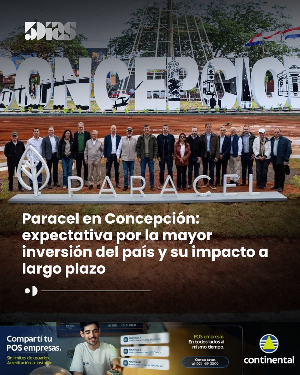 5DiasPy's tweet photo. Paracel avanza en Concepción como la mayor inversión privada del país, generando altas expectativas en la región, aunque su impacto económico aún se proyecta a largo plazo.

Leé la nota completa en: https://t.co/9Y56Norbha

#Paracel #Concepción #Inversión #Paraguay https://t.co/Eoyg8fDbwo