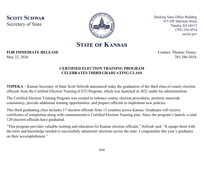 Kansas Secretary of State tweet media