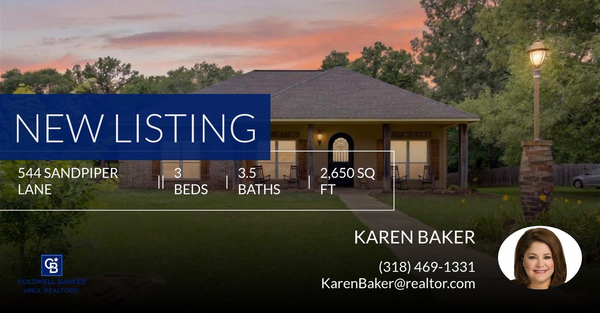 BakerRealtor's tweet photo. 📍 New Listing 📍 Take a look at this fantastic new property that just hit the market located at 544 Sandpiper Lane in Stonewall. Reach out here or at (318) 469-1331 for more information!

Listed by Danielle Gosslee https://t.co/G11JAprfqE https://t.co/0LiC3RQ5FF