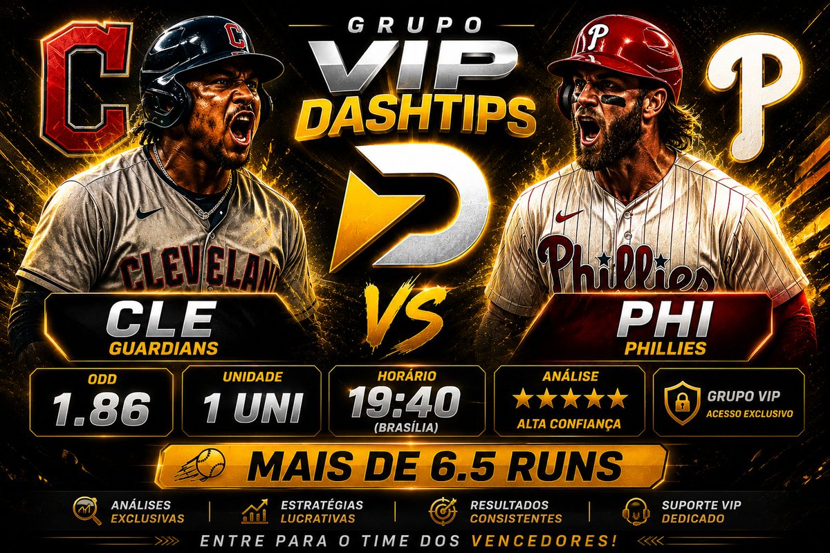 alexscnovaes's tweet photo. #dashtips #oddsbaixa #mlb #beisebol @CleGuardians @PHIPhillies
Link da aposta:
https://t.co/hpqoRlcQoT https://t.co/XDjOz6xVY4