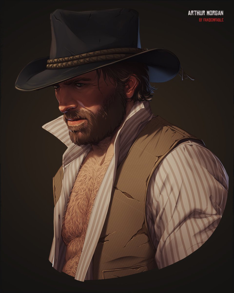 fandomfable's tweet photo. Some guy's portrait ♥️ 

#art #rdr2 #arthurmorgan #digitalart https://t.co/QsxYrH1eOG
