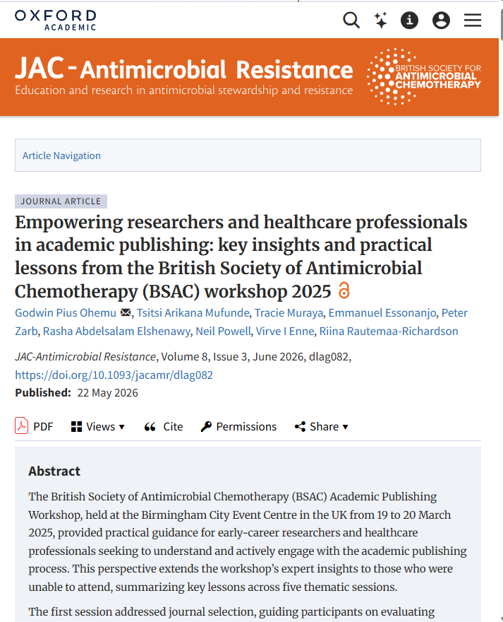 OhemuPius's tweet photo. We got published🕺💃.  

If you're interested in exploring the academic publishing landscape, this is for you.  A million thanks to all the co-authors and faculty at @BSACandJAC  who made this possible. 

Full paper here: https://t.co/W49SkgOxEu https://t.co/f7FYLdKxPD