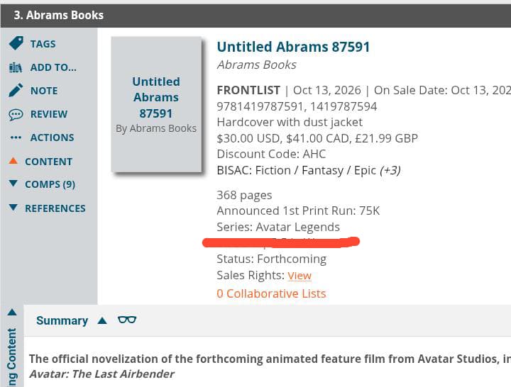 filipe_ci's tweet photo. @mila4evermore @AirspeedPrime The listing for the Aang movie novelization actually says it's part of the Avatar Legends series, so I think that is the second book for them https://t.co/g6yzYu0fRp