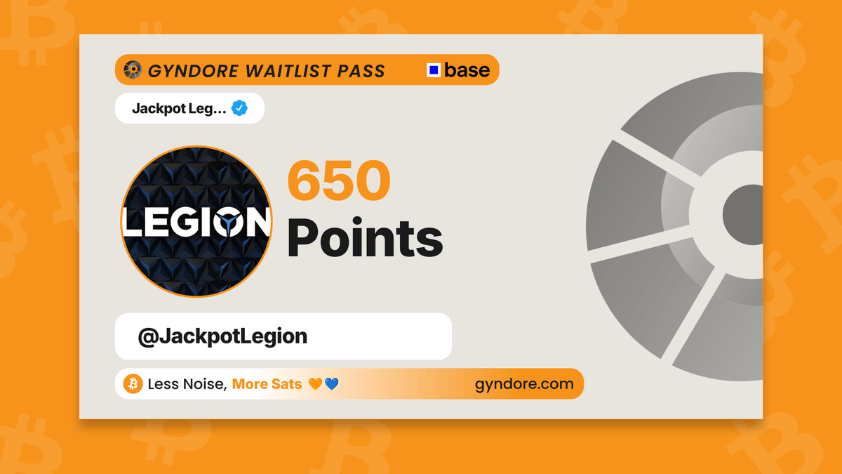 JackpotLegion's tweet photo. Secured my spot on the @Gyndore waitlist.

Already stacking. It pays to be early.

Join now &amp; claim your points → https://t.co/eG2nejdTOO https://t.co/Z2eX37CYUf
