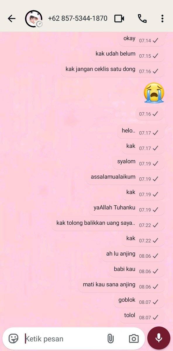 holaagee's tweet photo. penipu 1 +62 857-5344-1870
penipu 2 +62 838-6916-5354
najis gua viralin lu anjing, semoga kuburan lu sempit #viral #penipu #penipuzoompremium https://t.co/VFLgTZNNT5