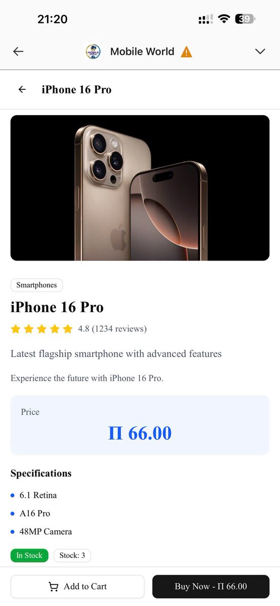 payofpi's tweet photo. I have finished building 2 more apps on App Studio and they are working great. They are now ready to be migrated to the mainnet.

The first app is Mobile World, an e-commerce platform specializing in consumer goods and mobile devices.

Url: https://t.co/PA2ltOfJI4

#PiNetwork https://t.co/0meKmgHjjx