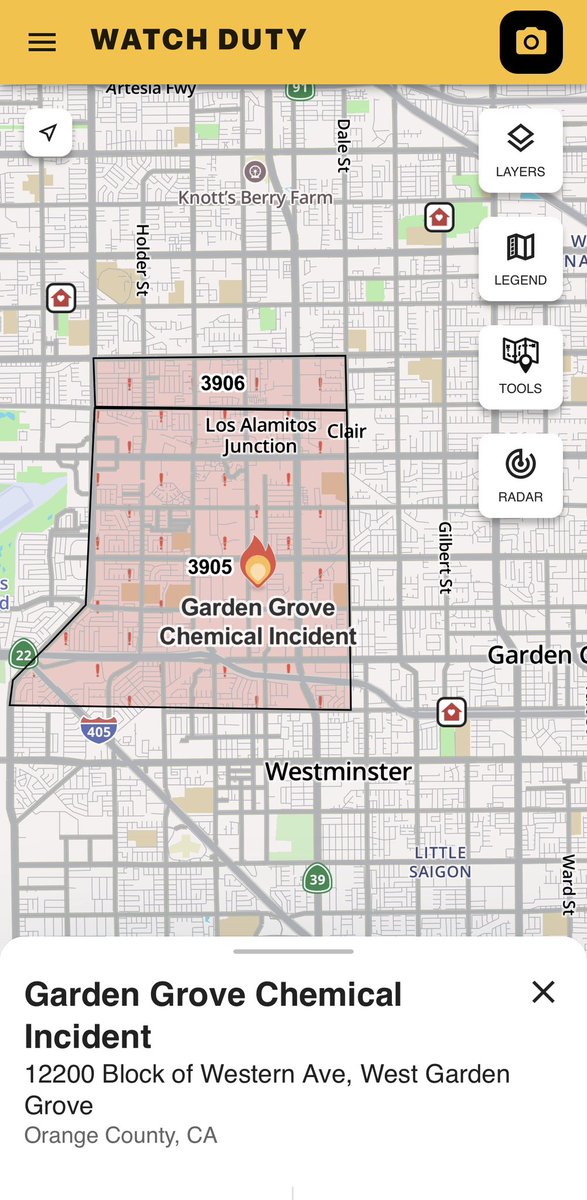disaster_db's tweet photo. @SenAdamSchiff Evacuation zone mapping &amp; alerting for this incident are on Watch Duty. Stay safe OC. https://t.co/6uG0IrKGa6