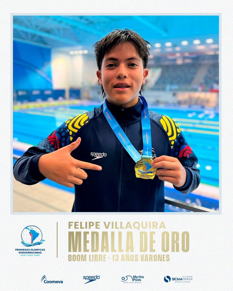 FECNA's tweet photo. Gran inicio para nuestros #AtletasFECNA en el II Torneo Promesas Olímpicas Sudamericanas en Santiago de Chile. 🇨🇱🏊🏼‍♂️🏅

En esta primera jornada de competencias, los colombianos brillaron en el escenario internacional con destacadas actuaciones 🇨🇴✨ https://t.co/sHBRVcFJNV