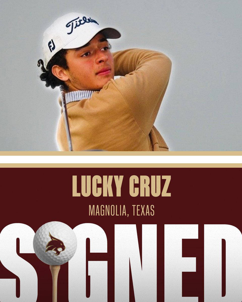 TxStateMGolf's tweet photo. Bobcat fans, it's your Lucky day 🍀
 
Coming this fall: You won't want to miss this guy on the course!
 
Welcome to San Marcos #EatEmUp https://t.co/83J3LsAJGm